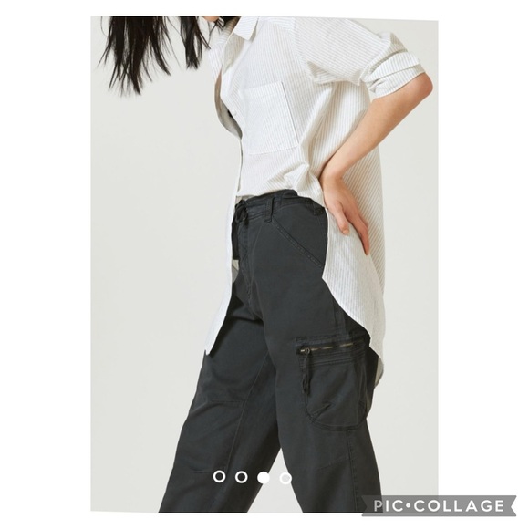 Anthropologie Pilcro The Hiker Charcoal Gray   Utility Cargo Pants Size 29 - Picture 3 of 15